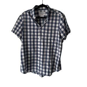 Mizzen+Main‎ Shirt Mens Medium Leeward Performance Short Sleeve Gingham Plaid
